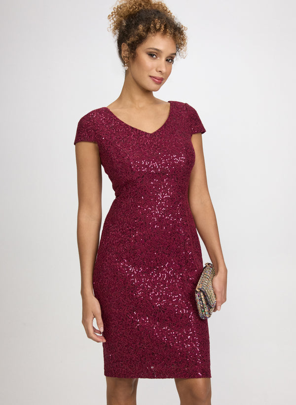laura Sequin Fitted Dress