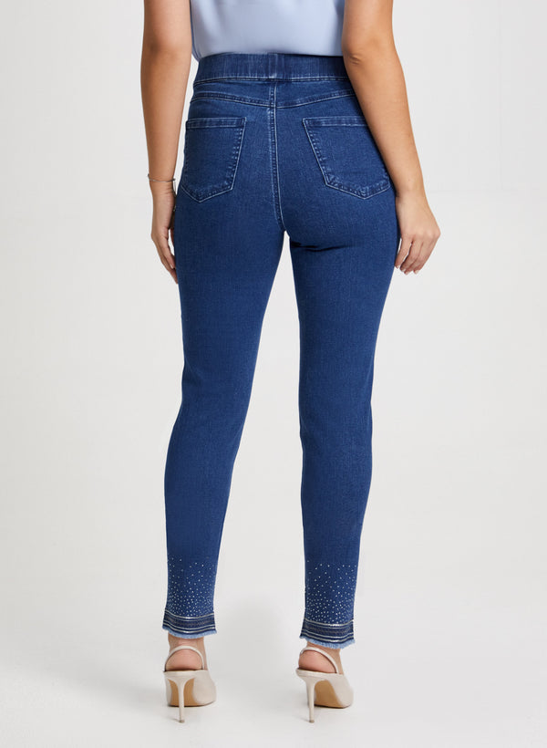 Laura Sequin Hem Slim Leg Jeans