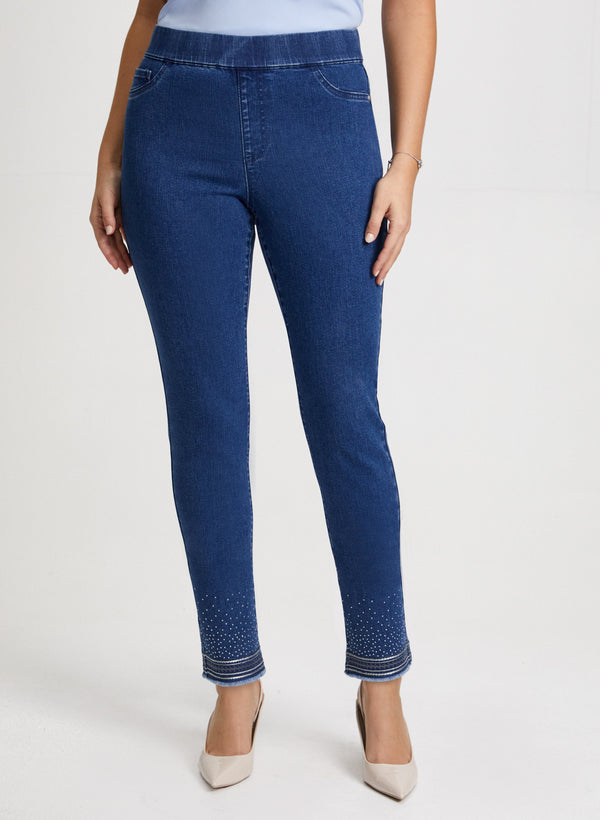 laura Sequin Hem Slim Leg Jeans