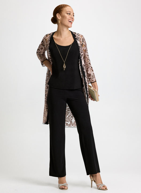 laura Sequin Motif Jacket Pants & Cami Set