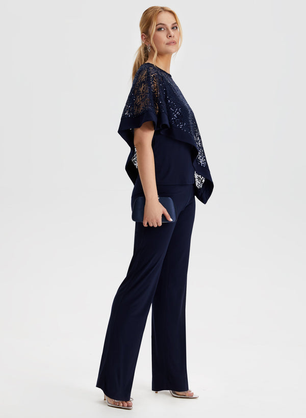 Laura Sequin Poncho Cami & Pants Set