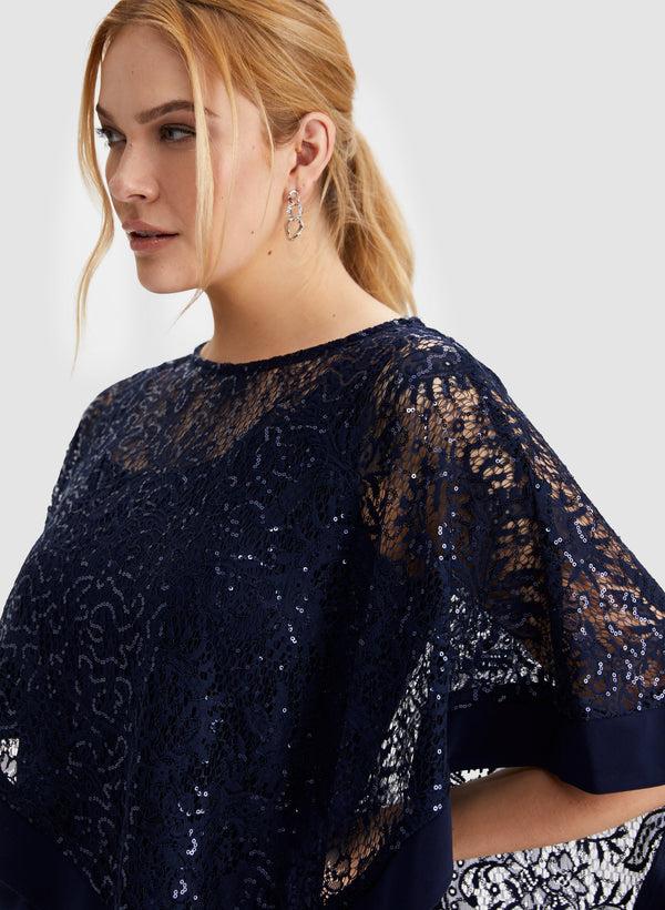 Laura Sequin Poncho Cami & Pants Set