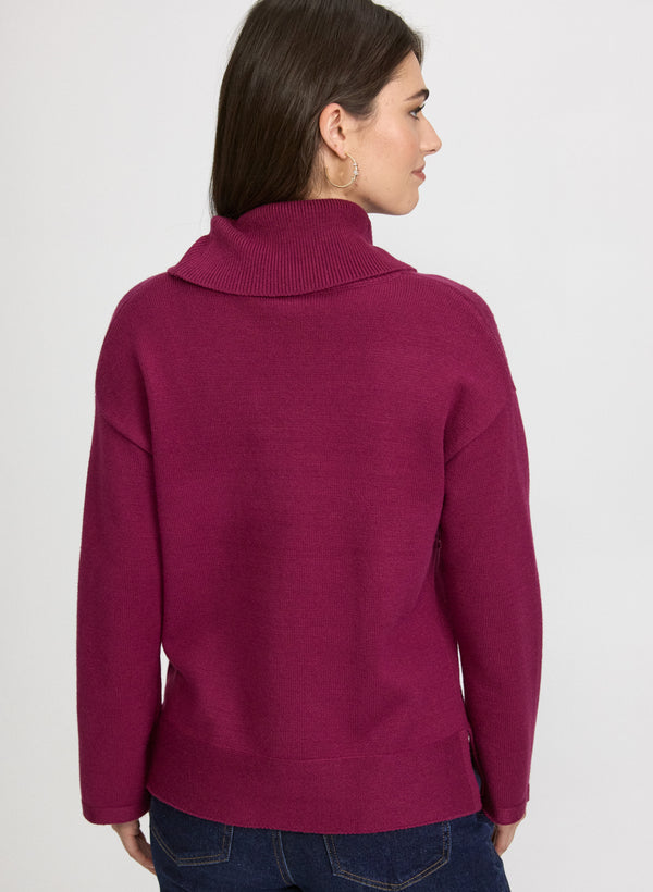 Laura Sequin Striped Cowl Neck Sweater