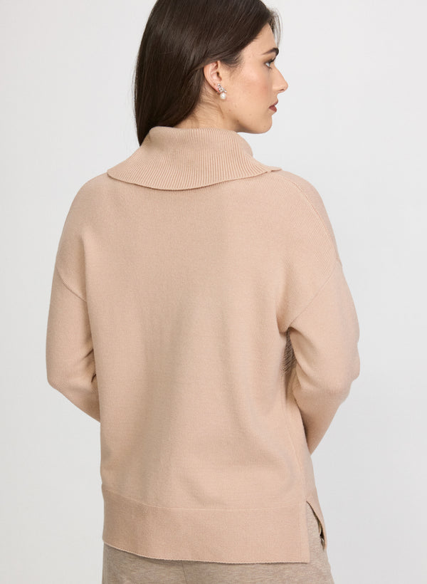 Laura Sequin Striped Cowl Neck Sweater