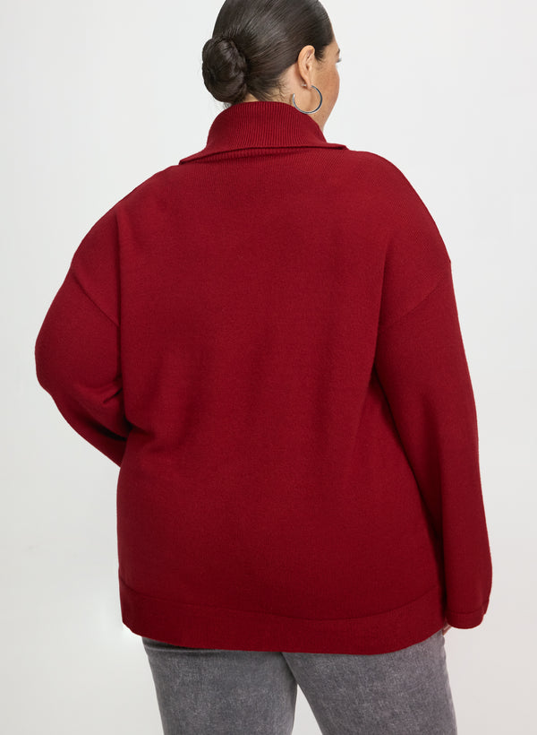 Laura Sequin Striped Cowl Neck Sweater