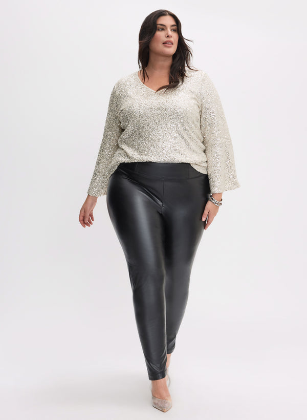 Laura Sequined Bell Sleeve Top