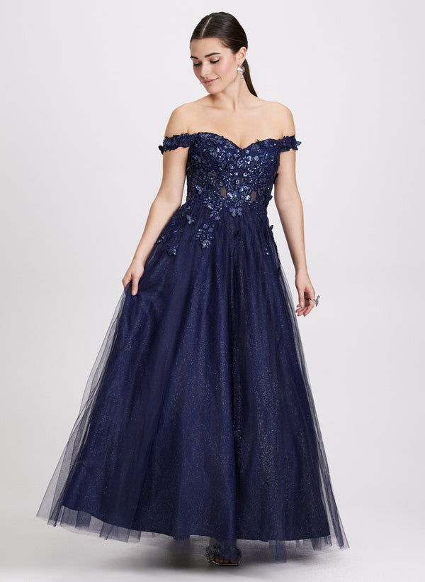 laura Sequined Butterfly Appliqué Dress