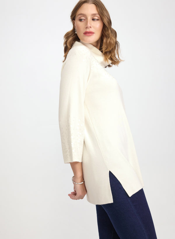 Laura Sequined Cowl Neck Sweater
