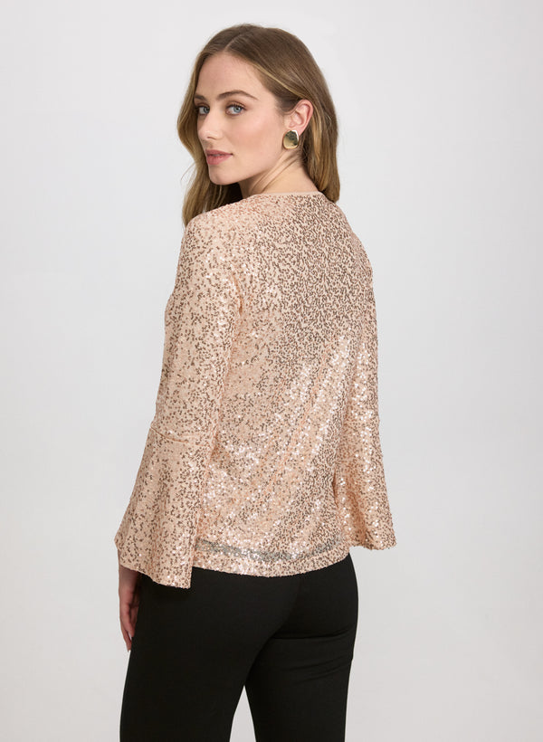 Laura Sequined Flare Sleeve Top