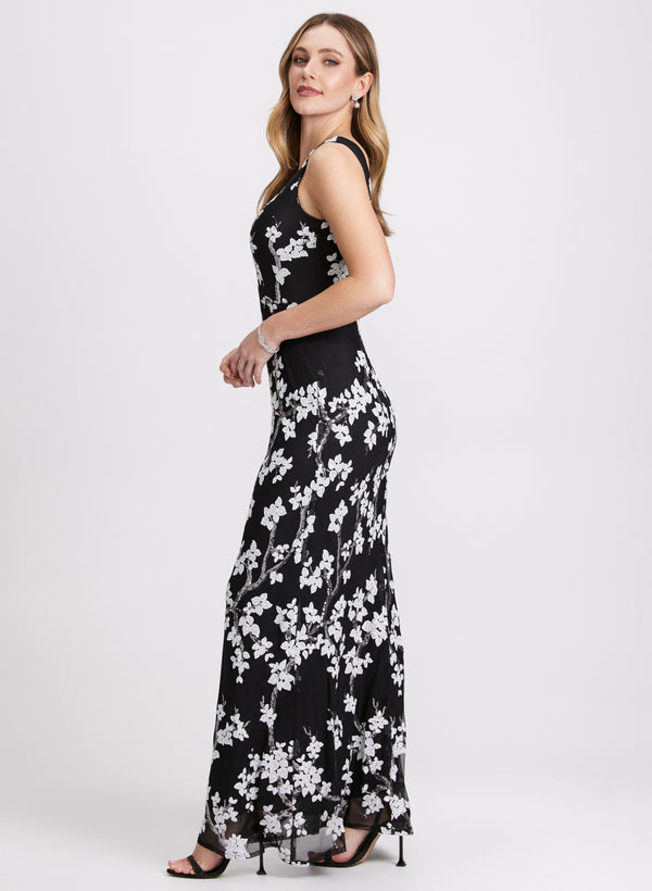 Laura Sequined Floral Maxi Dress