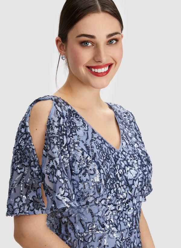 Laura Sequined Floral Motif Dress