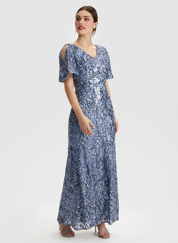 laura Sequined Floral Motif Dress