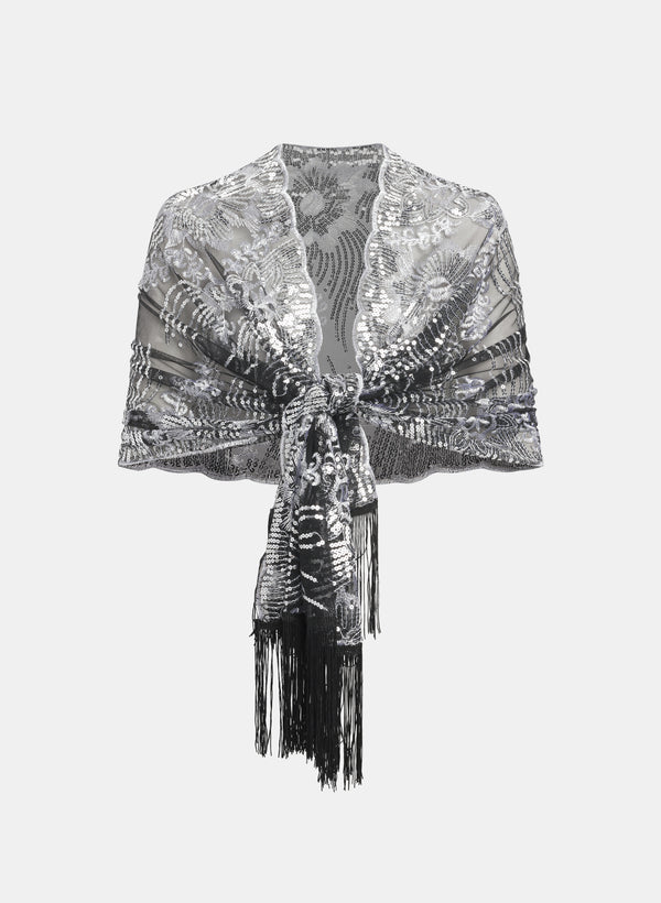 laura Sequined Floral Wrap