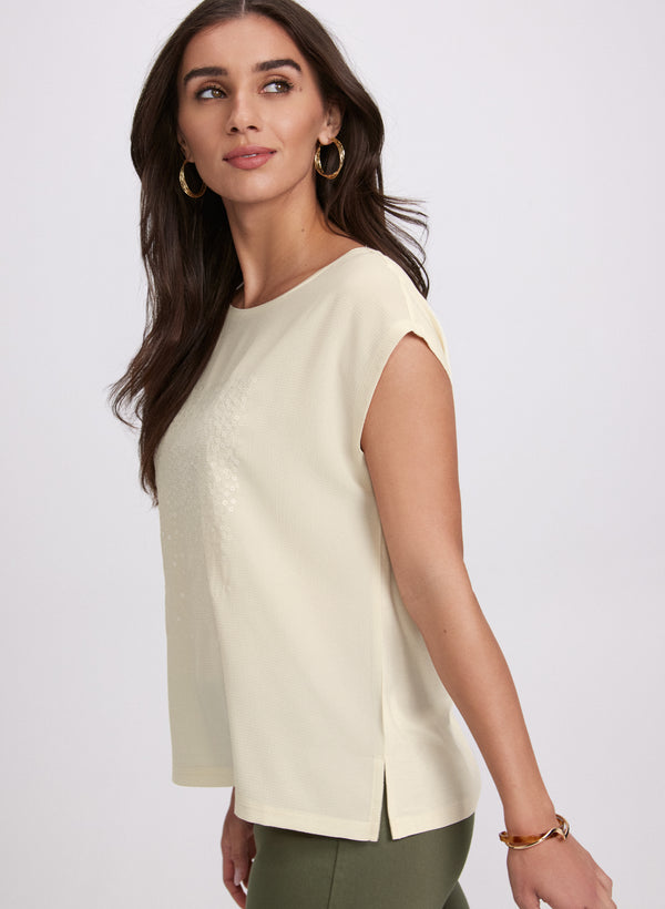 Laura Sequined Gradient Motif Top