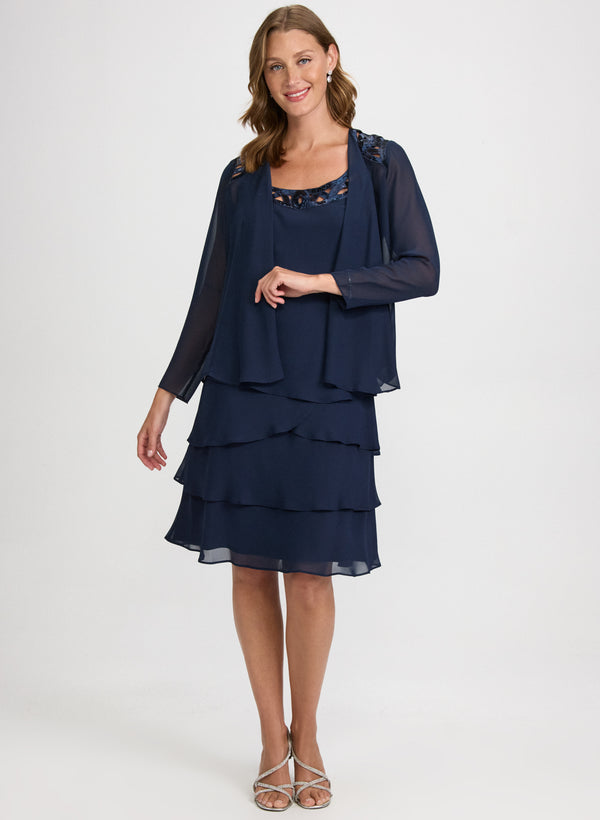 laura Sequined Jacket & Cut-Out Dress Set