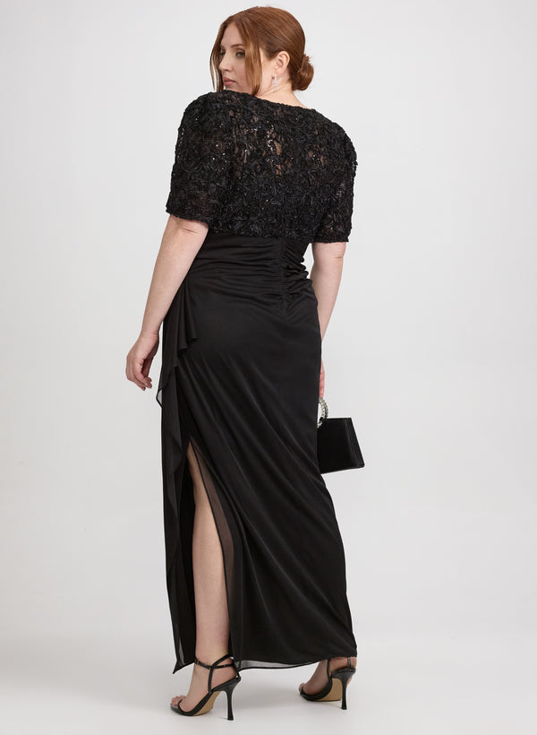 Laura Sequined Lace Bodice Dress