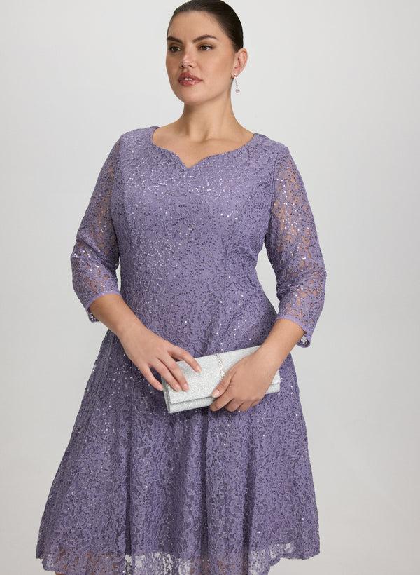 laura Sequined Lace Dress