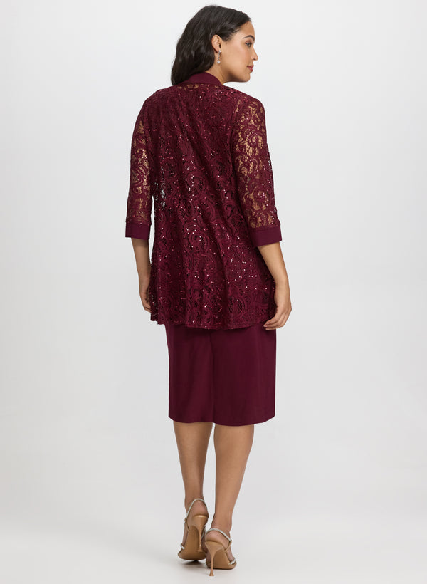 Laura Sequined Lace Jacket & Dress Set