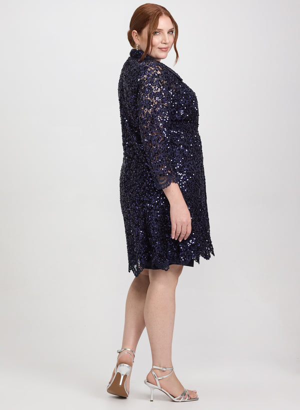 Laura Sequined Lace Jacket & Dress Set