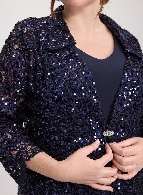 Laura Sequined Lace Jacket & Dress Set