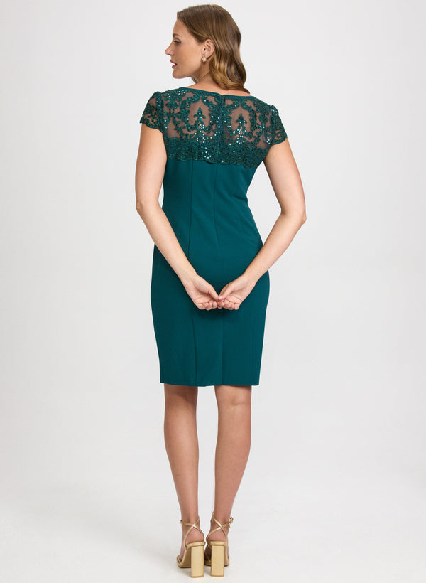 Laura Sequined Lace Yoke Dress
