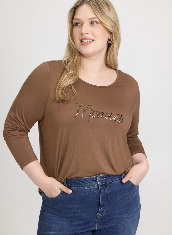 laura Sequined Script Top