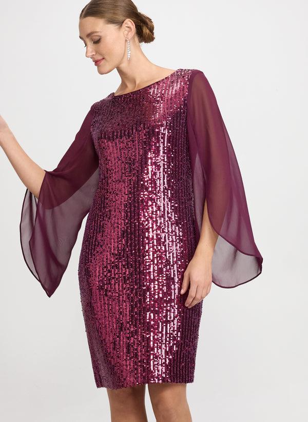 Laura Sequined Split Sleeve Dress