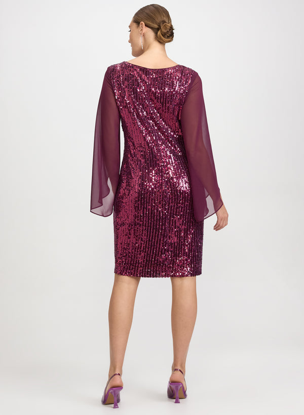 Laura Sequined Split Sleeve Dress