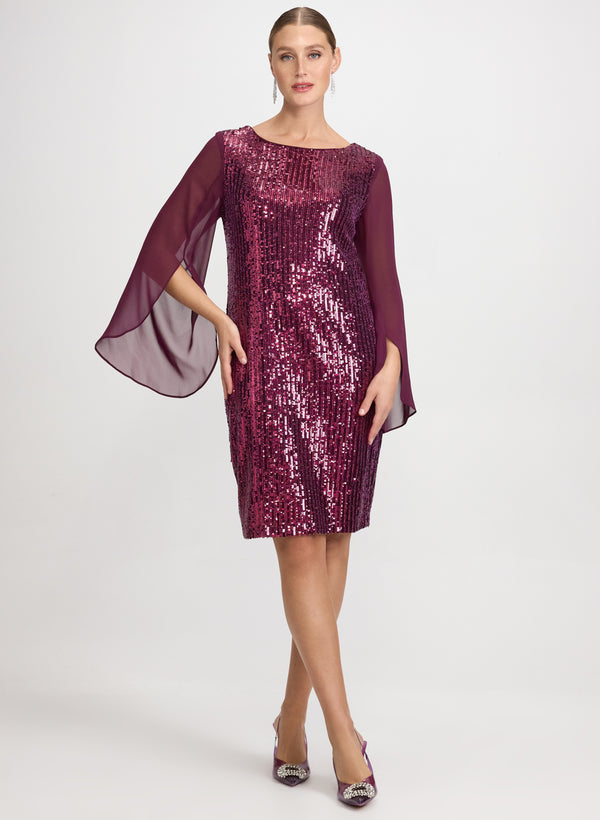 laura Sequined Split Sleeve Dress