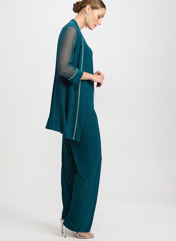 Laura Sequined Trim Jacket Top & Pants Set