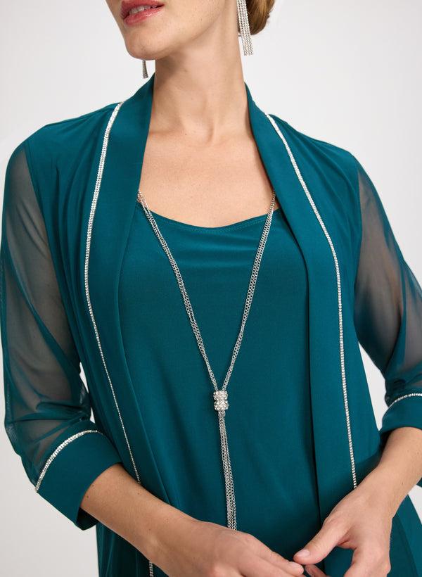 Laura Sequined Trim Jacket Top & Pants Set