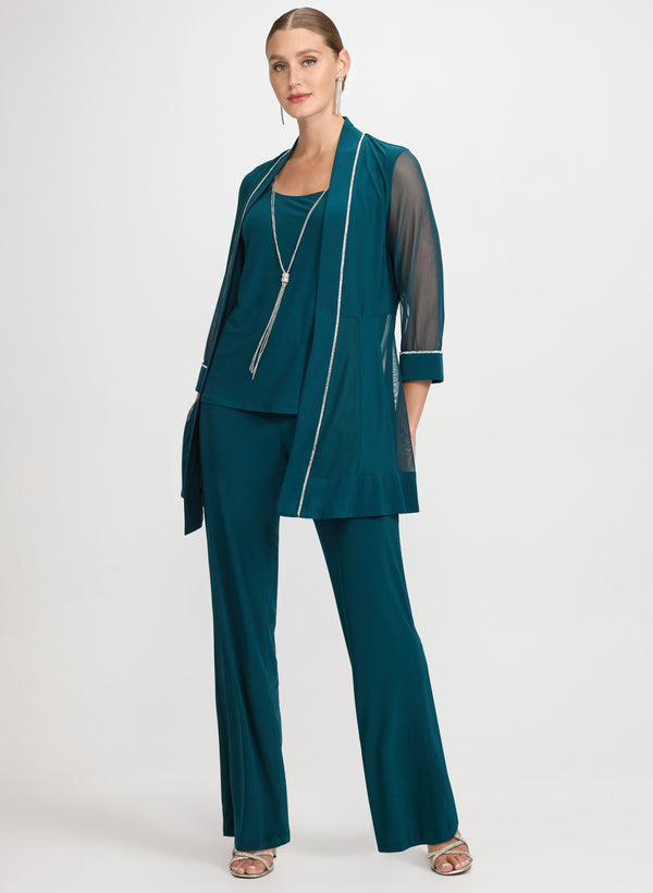 laura Sequined Trim Jacket Top & Pants Set
