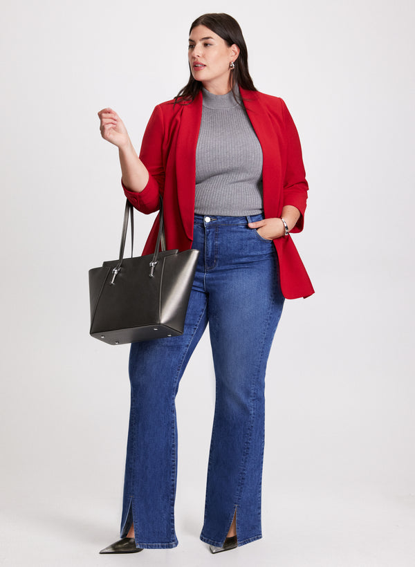 laura Shawl Collar Jacket & Flared Leg Jeans