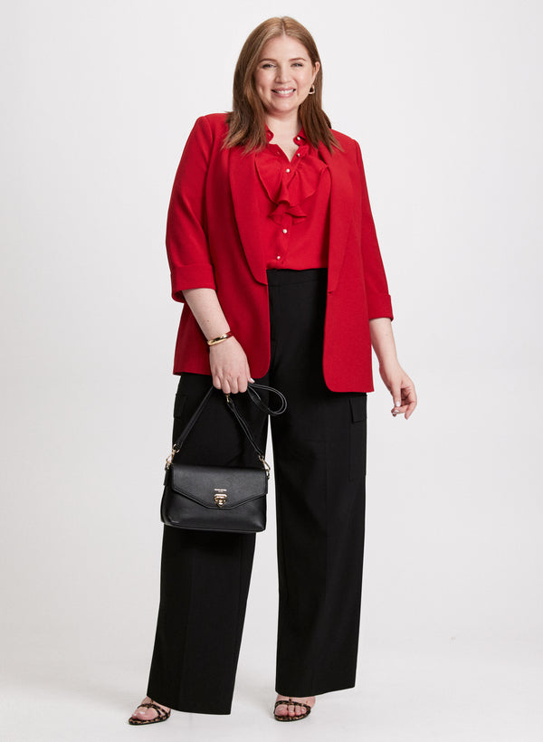 laura Shawl Collar Jacket & Wide Leg Cargo Pants