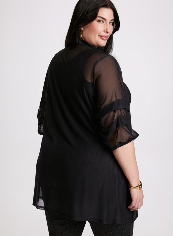 Laura Sheer Pinched Sleeve Cardigan