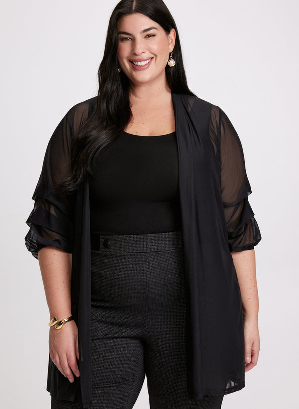 laura Sheer Pinched Sleeve Cardigan