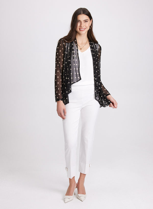 Laura Sheer Polka Dot Cardigan