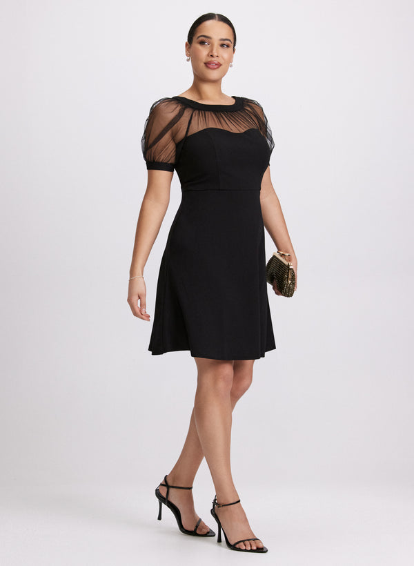 Laura Sheer Trim Dress