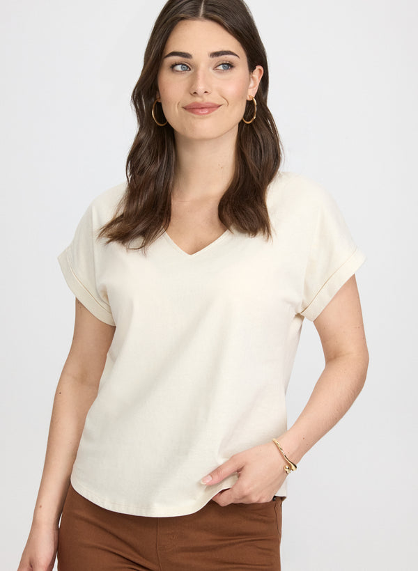 laura Shimmering Cotton T-Shirt