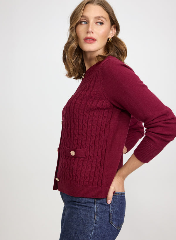 Laura Short Cable Knit Cardigan
