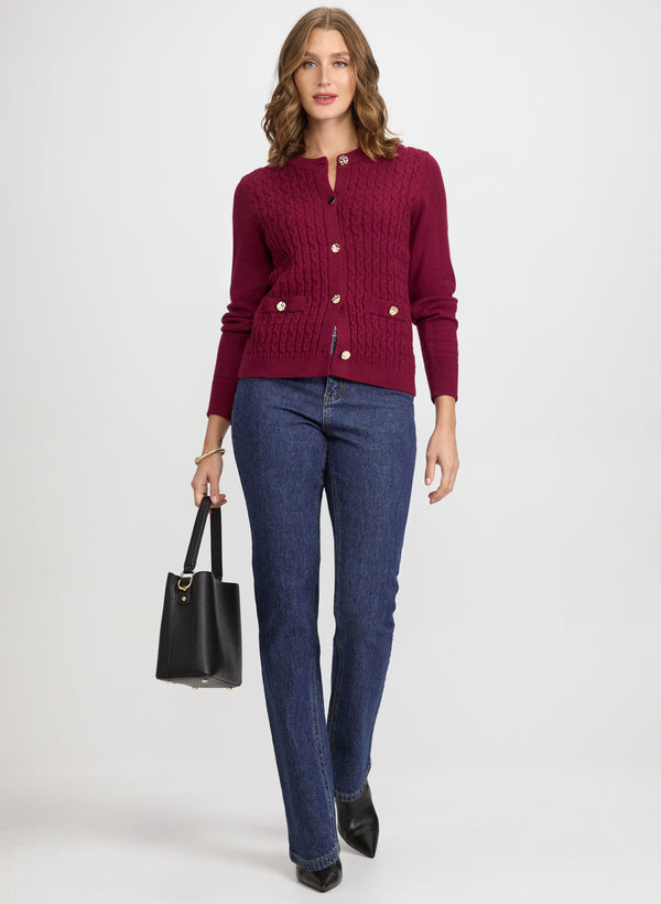 Laura Short Cable Knit Cardigan