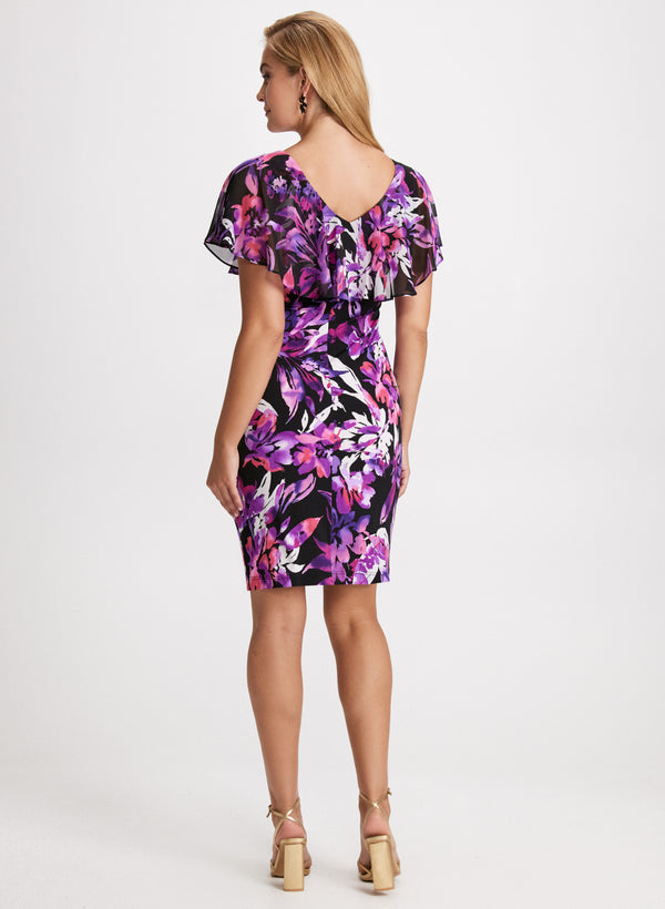 Laura Short Floral Capelet Dress