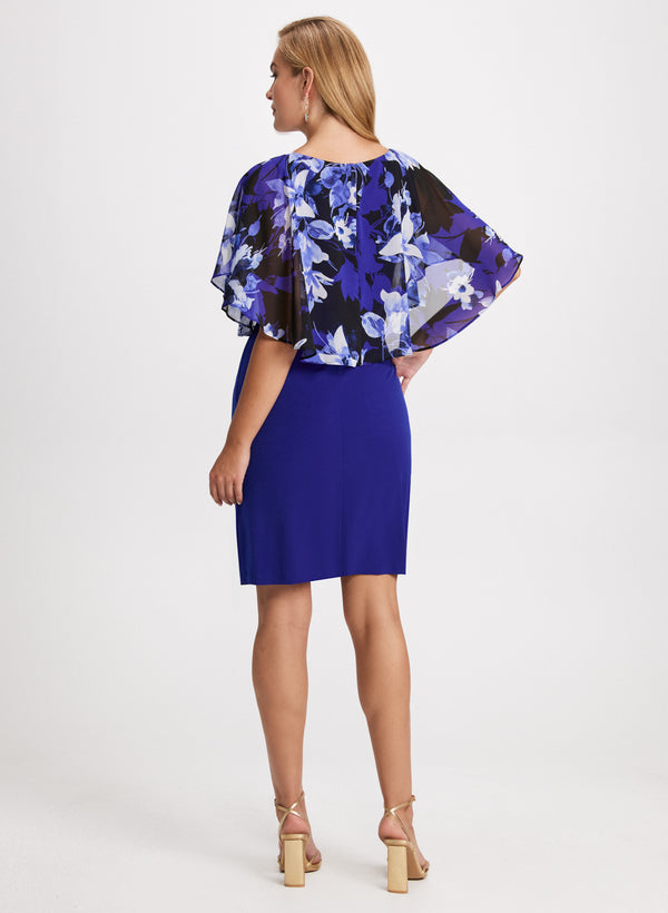 Laura Short Floral Poncho Dress
