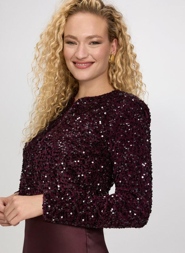 Laura Short Sequined Velvet Bolero