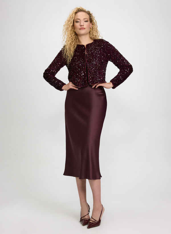 Laura Short Sequined Velvet Bolero