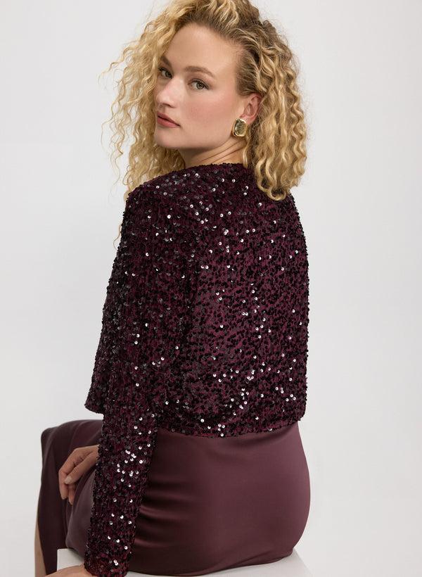 Laura Short Sequined Velvet Bolero