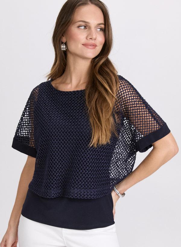 Laura Short Sleeve Crochet Top