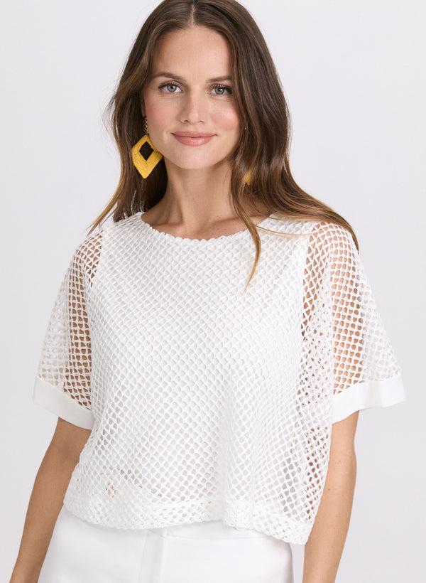 Laura Short Sleeve Crochet Top