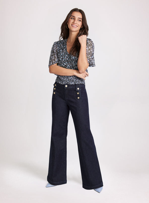 Laura Short Sleeve Floral Blouse