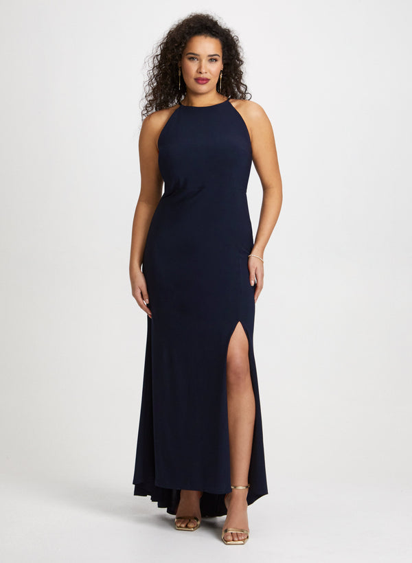 laura Side Slit Halter Neck Dress